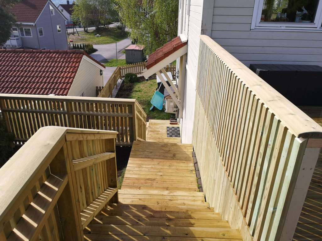 Image of a terrace, stairs and protective walls
